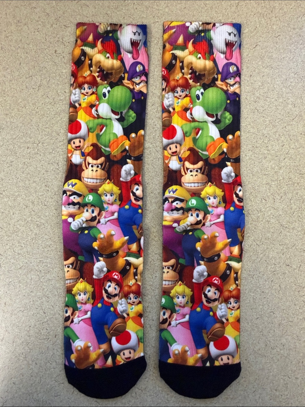 Nintendo Super Mario Character Print Socks Adult Size NWOT